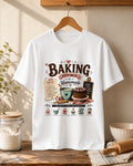 Baking Happiness Is Homemade - White Round Neck Baking T-shirt