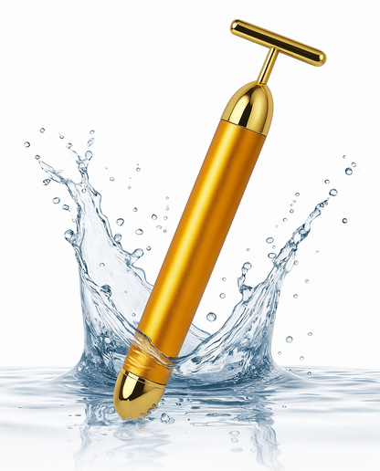 24K Gold Energy Beauty Bar Electric Facial Massage Roller