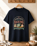 Good Days Start With Baking - Navy Blue Round Neck Baking T-shirt