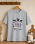 Bakers Don't Rush - Grey Melange Round Neck Baking T-shirt
