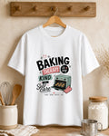 Baking Therapy Is My Kind Of Self Care - White Round Neck Baking T-shirt