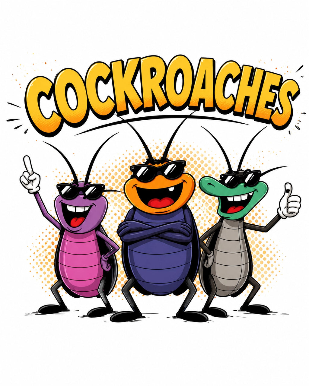 Cockroaches Cartoon Squad Unisex T-Shirt