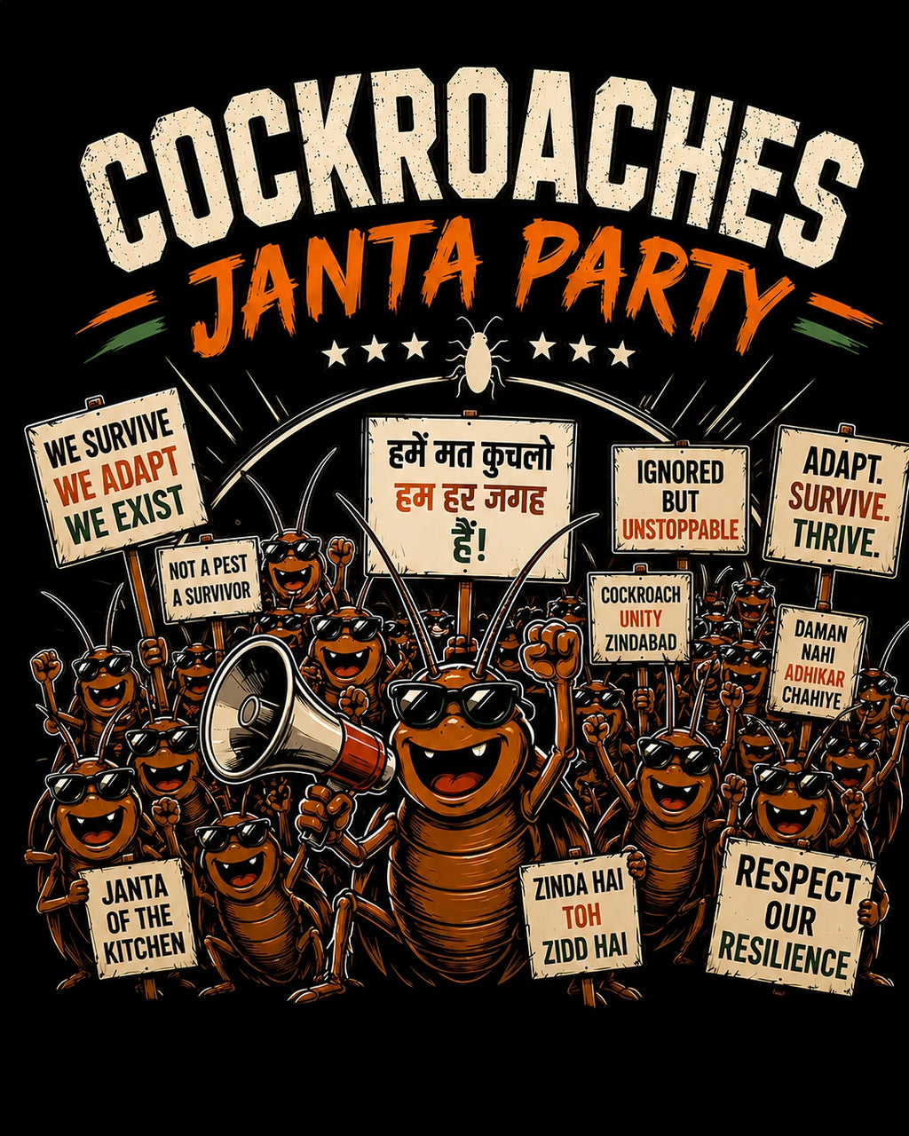 Cockroaches Janta Party Protest Edition Unisex T-Shirt