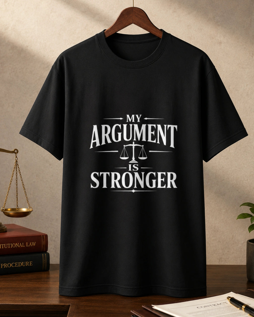 My Argument Is Stronger - Black Round Neck Lawyer T-shirt