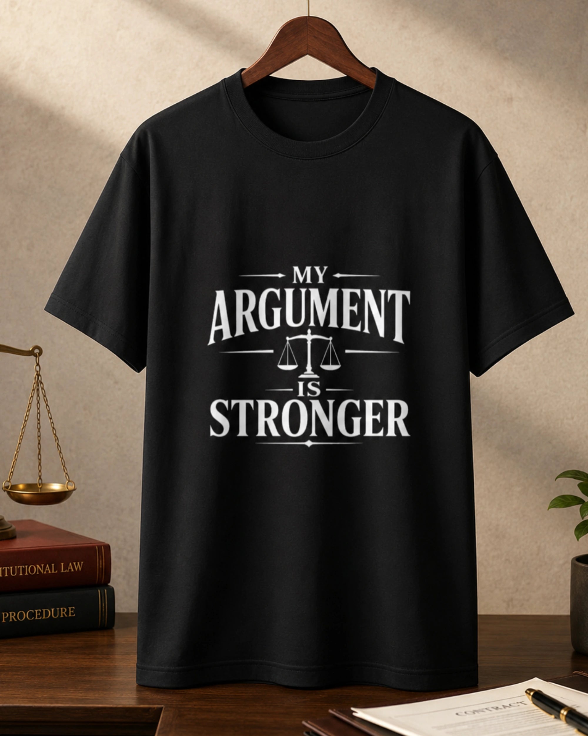 My Argument Is Stronger - Black Round Neck Lawyer T-shirt