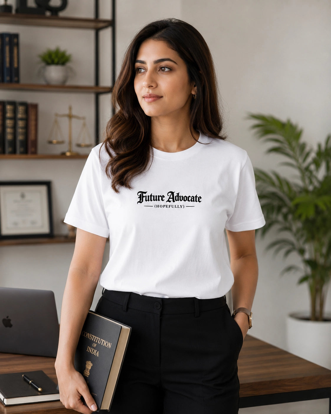 Future Advocate (Hopefully) - White Round Neck Law Student T-shirt