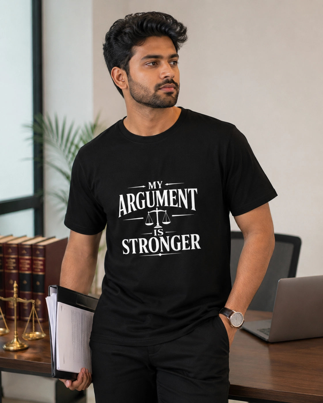 My Argument Is Stronger - Black Round Neck Lawyer T-shirt