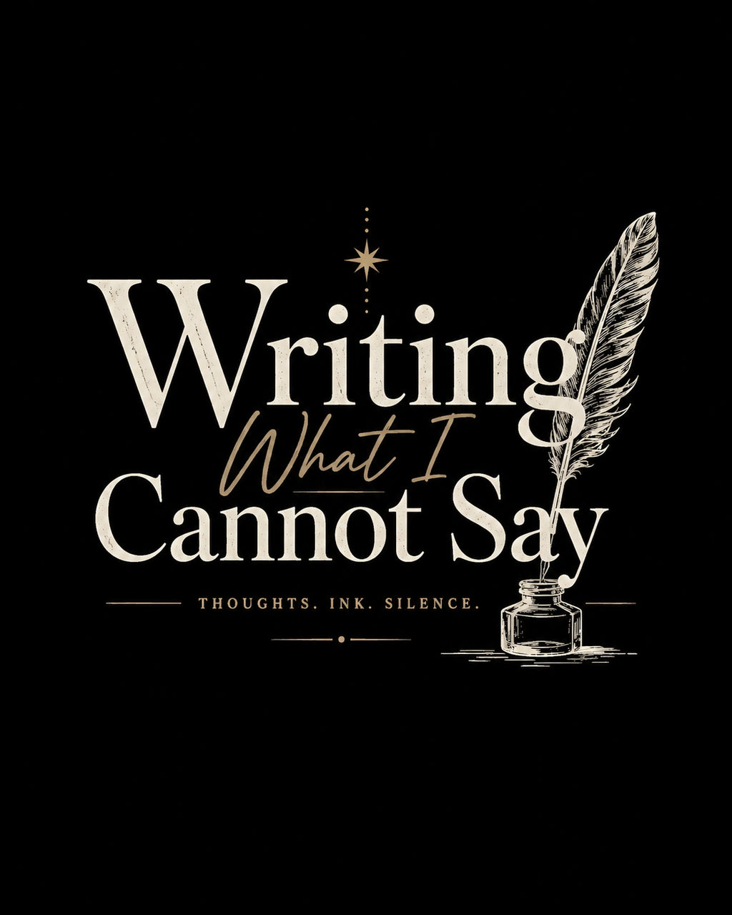Writing What I Cannot Say - Black Round Neck Writer T-shirt